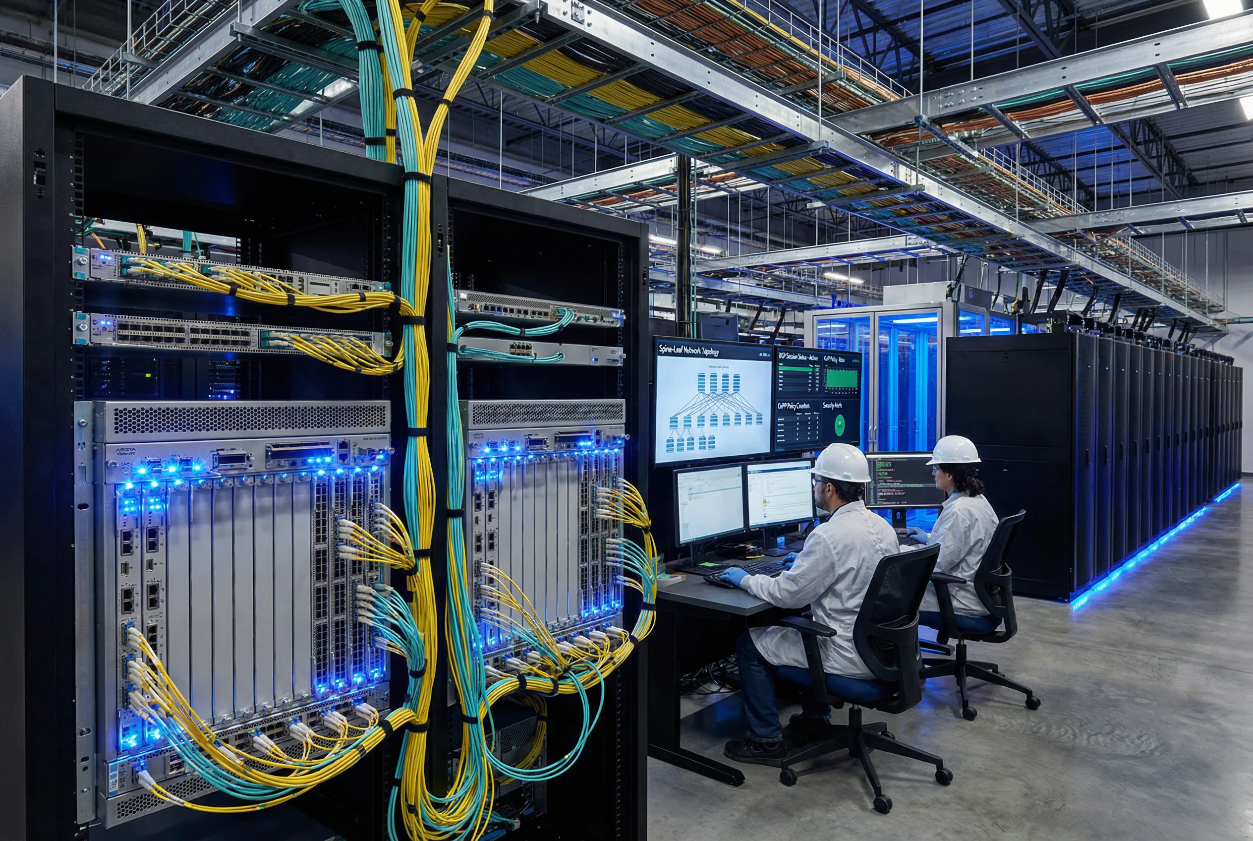 Hyperscale Data Center Core Network — Spine-Leaf Architecture with Security Hardening