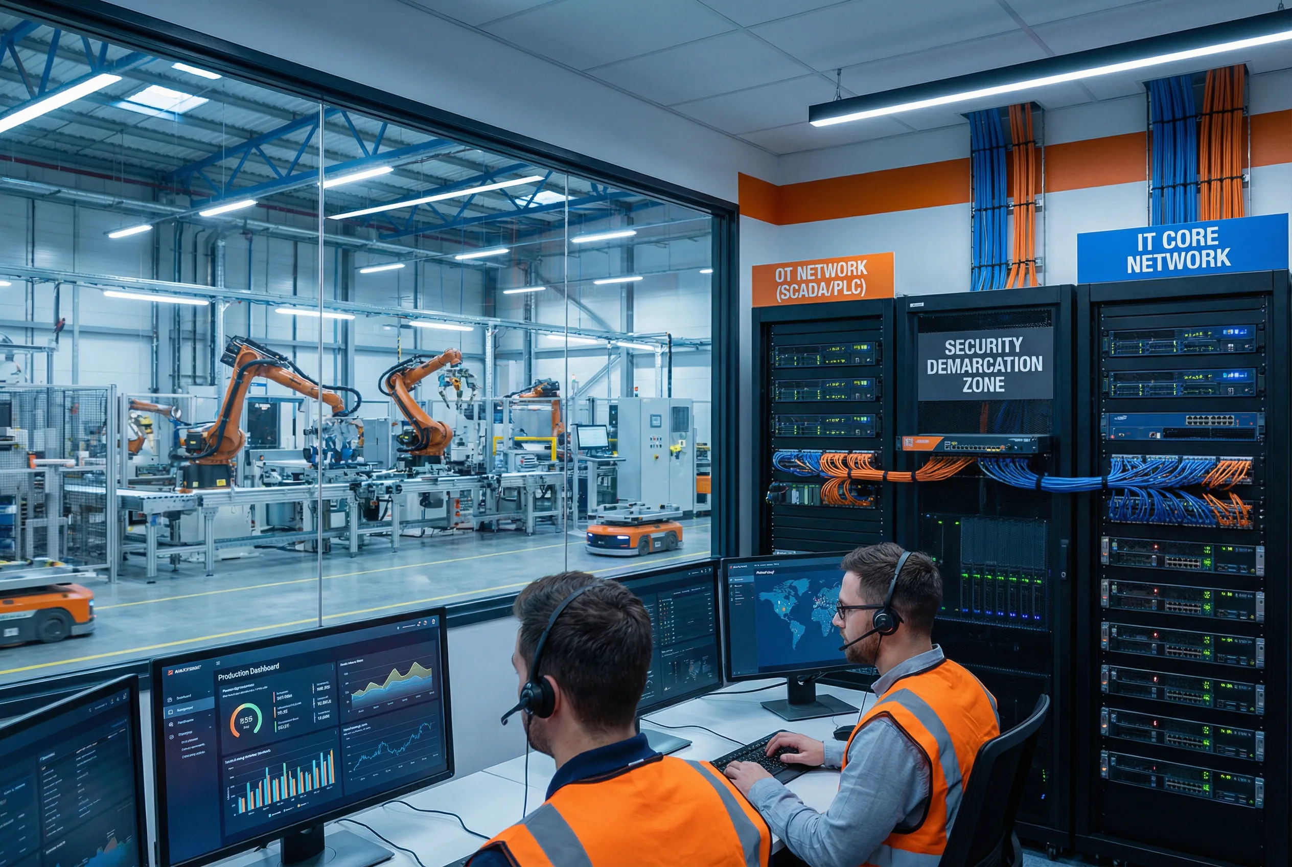 Manufacturing OT/IT Convergence — Security Demarcation Zone Between SCADA/PLC Network and IT Core Network